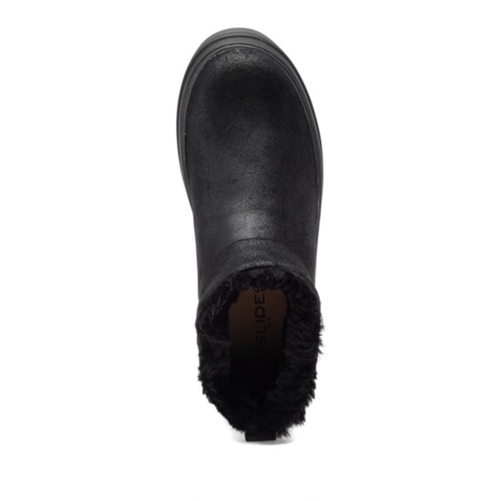 NWT J/SLIDES NIA Black Metallic Brushed Suede - Picture 5 of 12